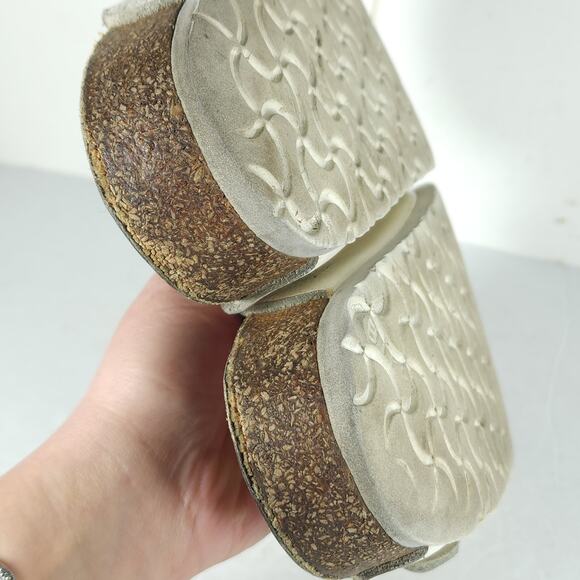 Birkenstock Men's Boston EU43 US10 White Leather Closed Toe Mules Clogs - Picture 15 of 16